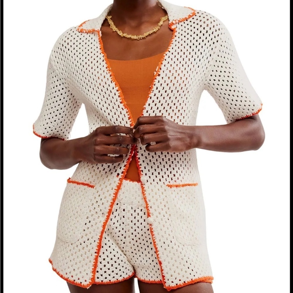 NWT Free People Cabana Fauxchet White Crochet Top